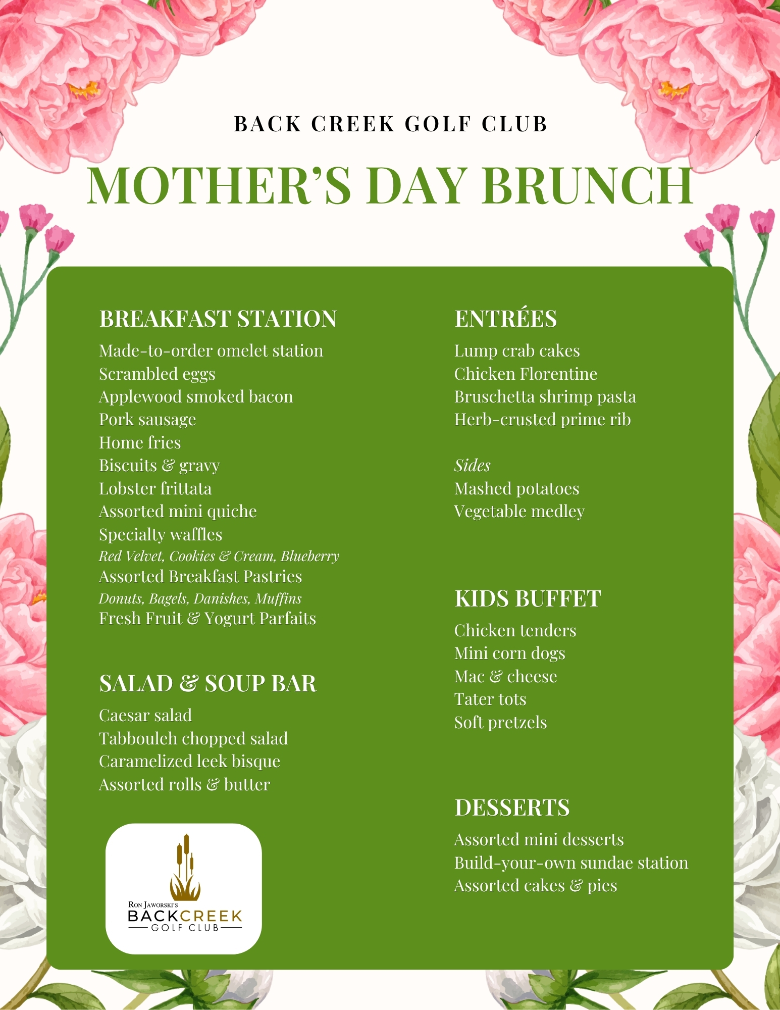 Mother's Day Menu