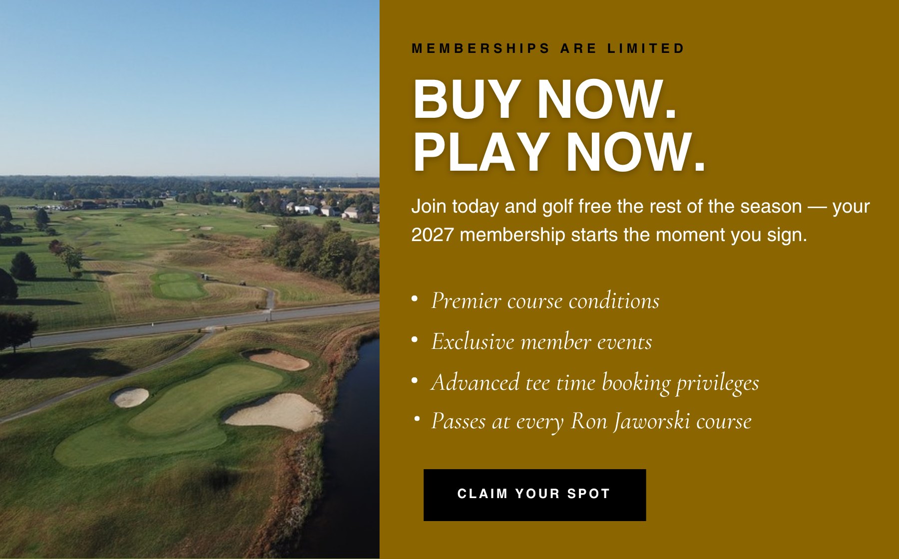 Buy Now, Play Now — join Back Creek Golf Club today and golf free the rest of the season