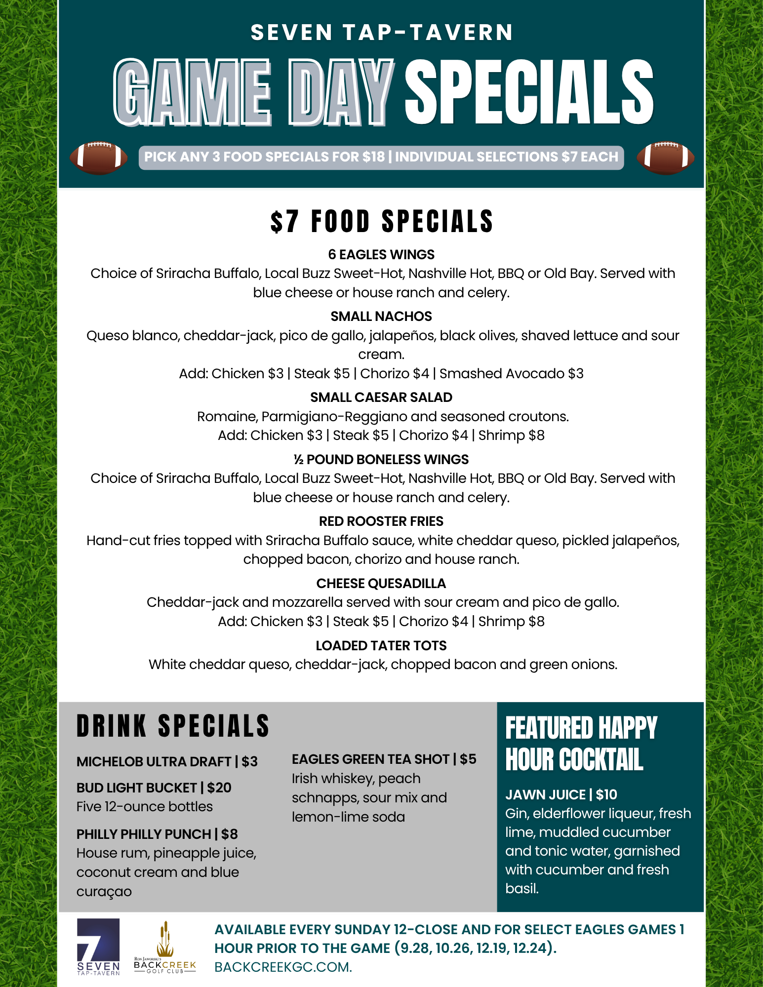 Game Day Specials